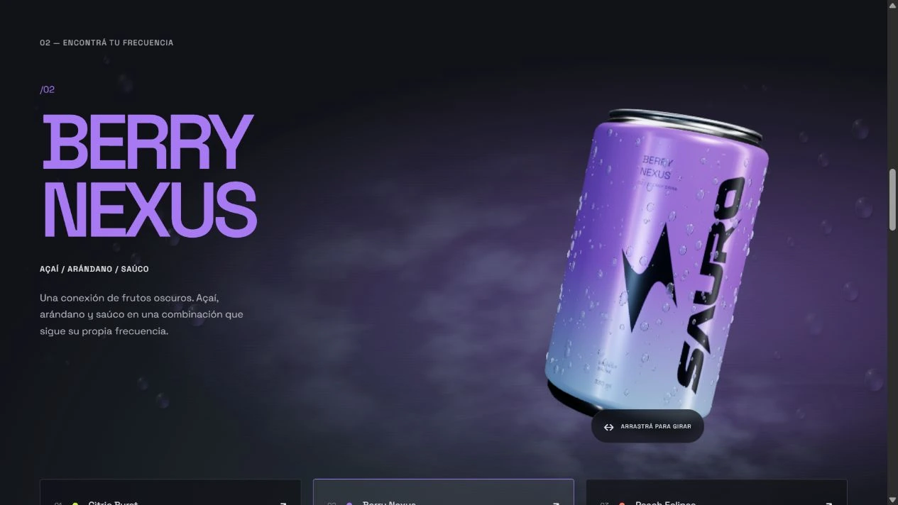 Sauro Berry Nexus: el selector actualiza la lata, los textos y el entorno violeta